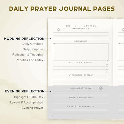 Zorblinx Prayer Journal for Men - 120 Day Daily Devotional with Prompts - color: Beige-His