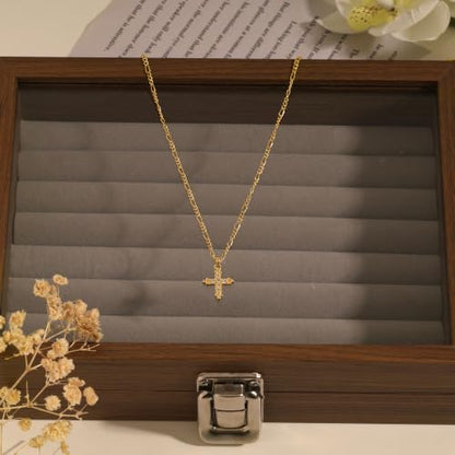 Cross Necklace for Women, Dainty Gold Necklace Tiny Cross Charm Necklace - color: Gold-Cross 3