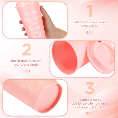 Skylety 20 Pack Christian Gifts Bulk 16oz Bible Verse Tumbler with Lids - color: Bright Color