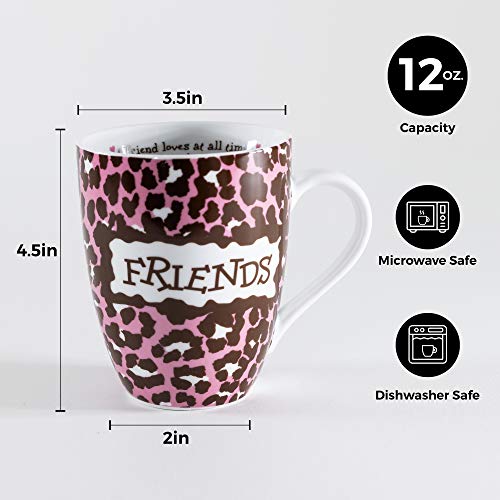 Divinity Boutique 20611 Boxed Mugs, Friends Leopard, 12 ounce - color: Friends Leopard