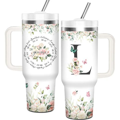 Christian Gifts for Women, Monogrammed L Tumbler 40Oz - style: Initial L cup