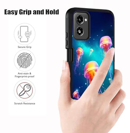 Designed for Moto G Power 5G 2024 Case, Military Grade Heavy Duty 3-Layer Shockproof Full-Body Protective Cover for Motorola Moto G Power 5G 2024, Jellyfish - color: Jellyfish