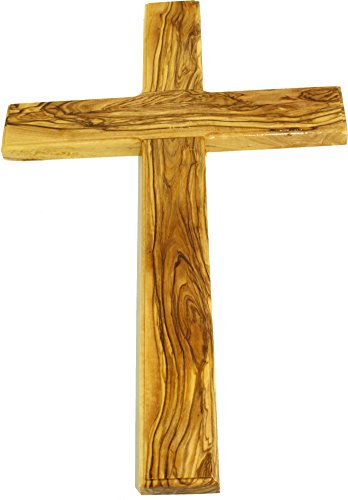 Holy Land Market Hand Carved Olive Wood Wall Cross 14 Inch - size: 14"L x 8"W