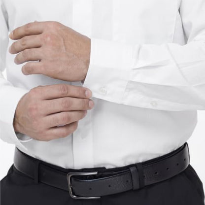 Men's Long Sleeve Clergy Shirt Tab Collar - color: White, size: Small