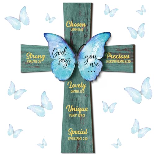 Panelee Cross Wooden Cross Wall Decor Christian Bible Verse Sign - style: Cross