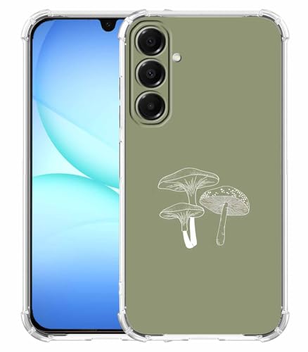 Sage Green Mushroom Case for Samsung Galaxy A17,Minimalist Aesthetic Plant Pattern,Trendy Soft Bumper TPU Case,SA17 - color: Mushroom, size: Samsung Galaxy A17