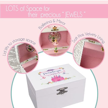 My Bambino Personalized Musical African American Ballerina Jewelry Box with Pink Butterflies Design Plays It's a Small World | Birthday Gift for Girls - color: Pink Butterflies