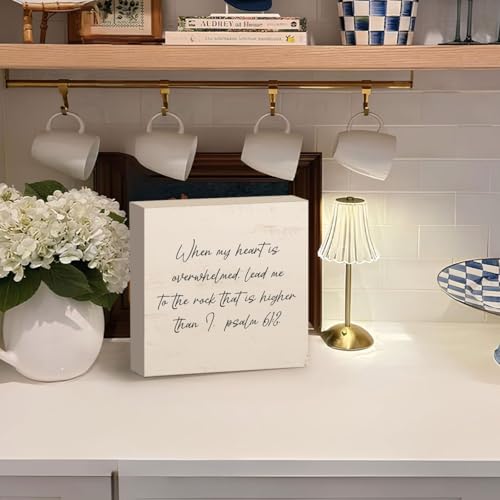 Christian Desk Decor, When My Heart Is Overwhelmed - color: When My Heart Is Overwhelmed-5x5