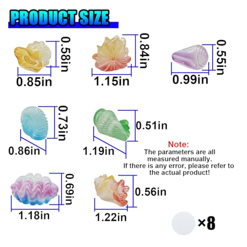 Craedli 7PCS Luminous Conch Shell Car Dashboard Decorations, Cute Mini Resin Figurines Car Interior Rear View Mirror Decoration Accessory, Glow in Dark Ocean Theme Ornaments for Home Office(Shell) - size: Conch Shell