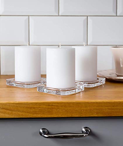 Melt Candle White Pillar Candles, Unscented, 3 Pack, 3 x 4 Inch - color: White, size: 3"x4" Pillar (3 pack)