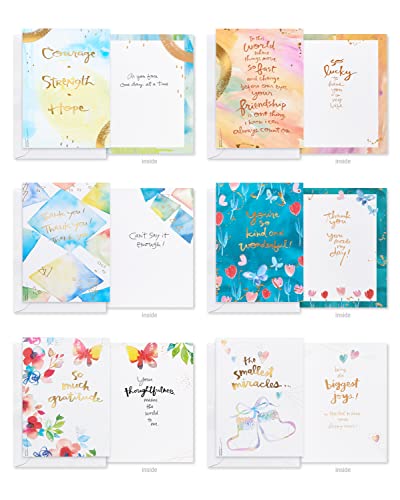 American Greetings 41-Count Card Pack designed by Kathy Davis Studios, All-Occasion Watercolor Florals & Gold Foil Accents