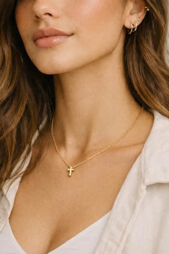 Gold Cross Necklace for Women, Dainty Small Cross Pendant - color: Necklace01