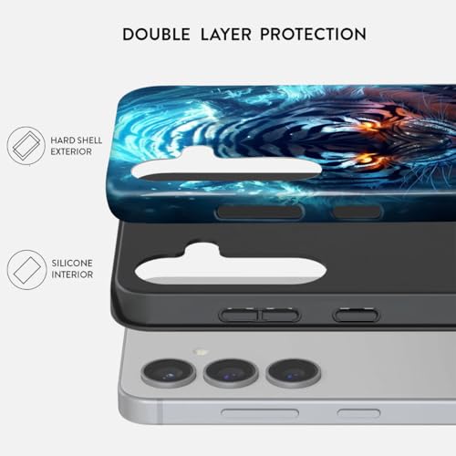 Compatible for Samsung Galaxy A16 Case,Two Layer Protection Heavy Duty Cover,Compatible for Samsung Galaxy A16 Phone Case,A Fierce White Tiger - color: A Fierce White Tiger, size: A16