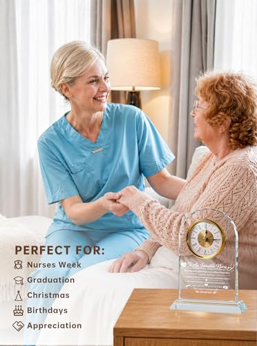Nurse Gifts for Women, Nurses Week Appreciation Glass Clock - color: Nurse Gift