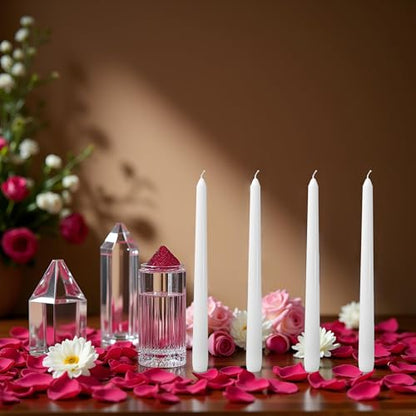 24 Pack White Taper Candles丨Taper Candles 10 Inch Dripless丨Unscented & Smokeless Candlesticks Bulk丨7-8 Hours Long Burning Tall Candles丨Ideal for Christmas Weddings Parties Dinner - color: White, size: 24 Pack Taper Candle