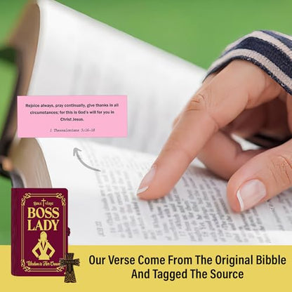 Personalized Bible Verse Box for Boss Lady with Prayer Cross, 150 Color-Coded Scripture Cards, Custom Name Keychain, Christian Appreciation Gift, Faith Encouragement Keepsake - color: Boss Lady
