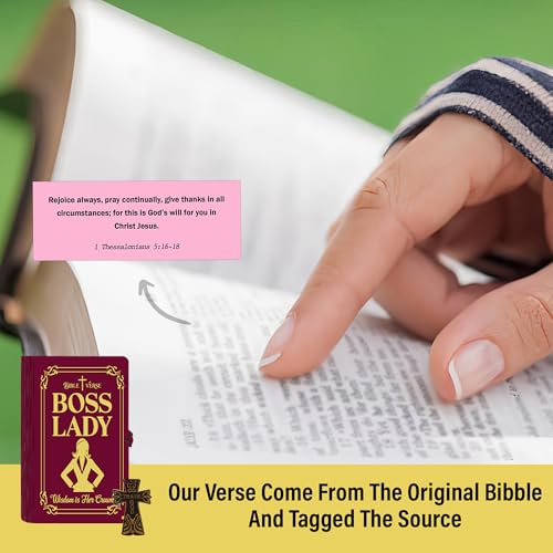 Personalized Bible Verse Box for Boss Lady with Prayer Cross, 150 Color-Coded Scripture Cards, Custom Name Keychain, Christian Appreciation Gift, Faith Encouragement Keepsake - color: Boss Lady