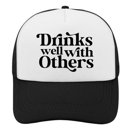 Black Trucker Hat with Funny Saying, Funny Hat for Men & Women - color: Allblack-5