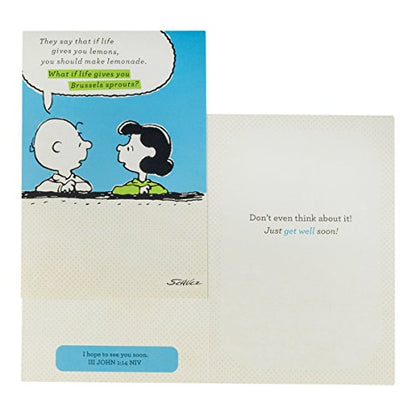 DaySpring - Peanuts - Get Well - 4 Design Assortment with Scripture - 12 Get Well Boxed Cards & Envelopes