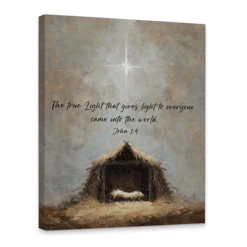 KSDUT Vintage Nativity Scene Christmas Framed Wall Art 11x14 Inch - color: Christmas-18