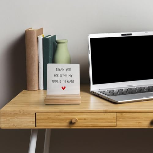 Sentimental Friendship Gift - 'Thank You for Being My Unpaid Therapist' Wooden Plaque Sign - color: Friendship-04