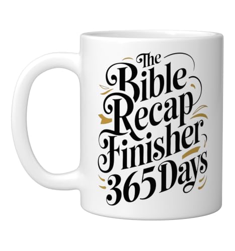 The Bible Recap Finisher 365 Days Funny Jesus Youth Ceramic Mug, White - color: White, size: 11 Ounces