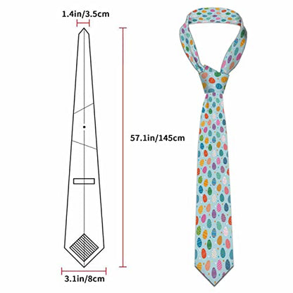 Men's Ties Novelty Tie Necktie for Men Teen Boys Multicolor Tie Party Holiday Thanksgiving Christmas - color: Easter Eggs Blue