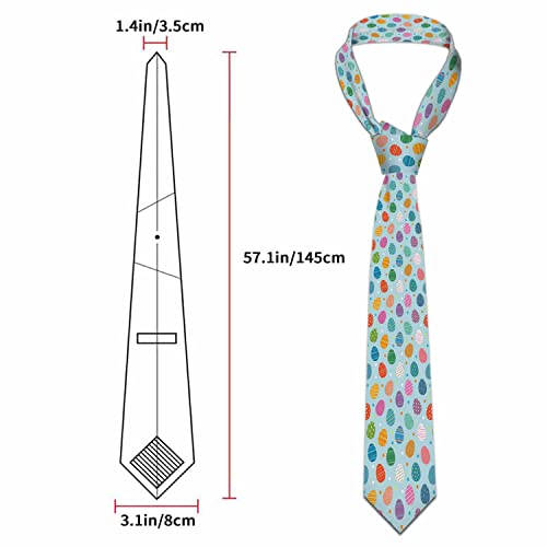 Men's Ties Novelty Tie Necktie for Men Teen Boys Multicolor Tie Party Holiday Thanksgiving Christmas - color: Easter Eggs Blue