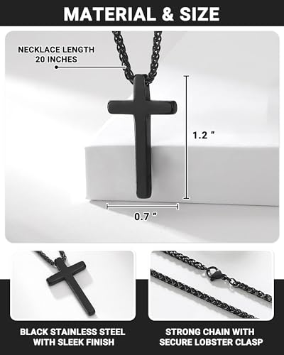 Birthday Gift Cross Necklace for Boy 8–30 Year Old with Joshua Card - style: 21st birthday