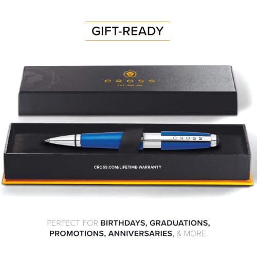 Cross Edge Nitro Blue Gel Rollerball Pen, Medium Point, Black Ink - color: Nitro Blue