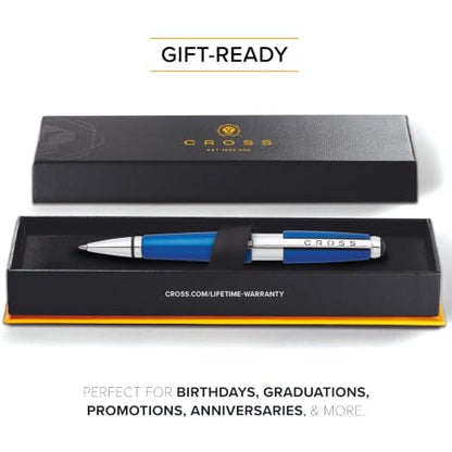 Cross Edge Nitro Blue Gel Rollerball Pen, Medium Point, Black Ink - color: Nitro Blue
