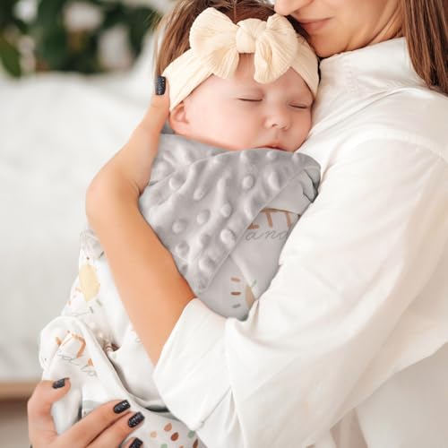 Fleece Baby Blankets for Girls & Boys, Infant Toddler Blanket - color: Light Gray Rainbow