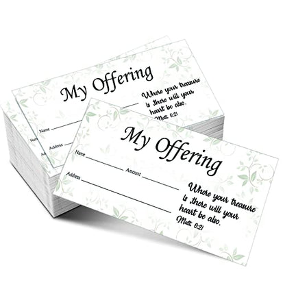 Eaasty 200 Pcs Church Offering Envelopes Bill Size Donation,Flower Style - style: Offering Style