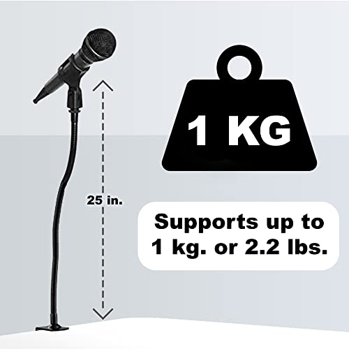 Skywin Goose Neck Mic Holder - Desk Mic Stand and Desktop Mic Stand with Secure and Strong Mic Support, Adjustable Position for Various Uses