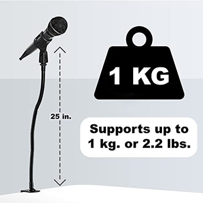 Skywin Goose Neck Mic Holder - Desk Mic Stand and Desktop Mic Stand with Secure and Strong Mic Support, Adjustable Position for Various Uses