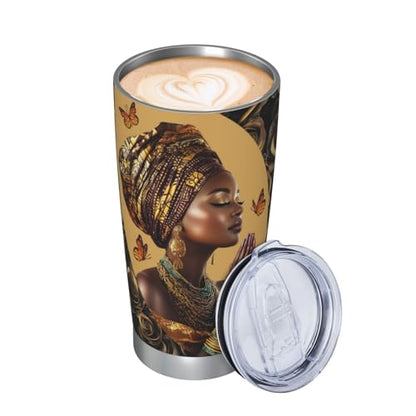 Christian Gifts for Women Faith Tumbler 20oz, African American Black Women Inspirational Religious Stainless Steel Travel Mug, Spiritual Bible Prayer Birthday Gift - color: Black-Christian