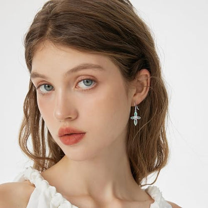 Mountain Mustard Seed Earrings for Women 925 Sterling Silver Lotus/Cross Dangle Drop Earring Christian Jewelry Outdoor Birthday Graduation Gifts - style: Mustard Seed