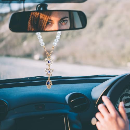 Cross Car Charm, Personalized Blessing Rear View Mirror Hanging Decors,car Mirror Hanging Accessories for Your car,Religious Gifts for Women(Golden-G) - size: Golden-G