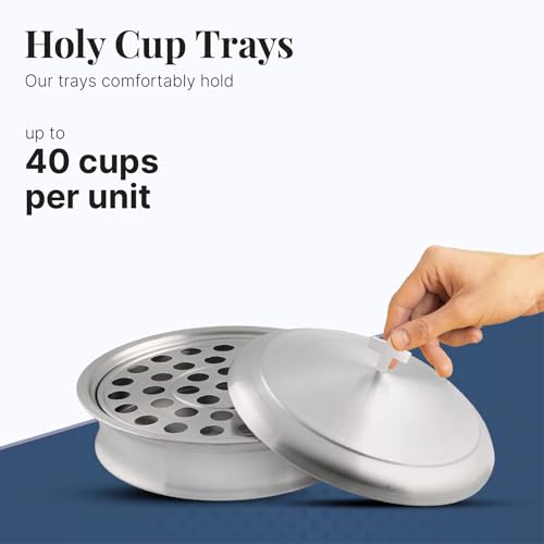 Communion Set for Church - One Communion Tray & One Bread Plate with Lid - color: Satin (Matte) Finish