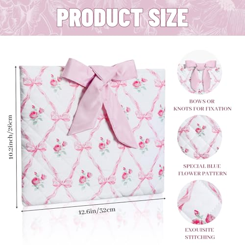 Sadnyy Quilted Bow Bible Cover for Women,Pink - color: Pink