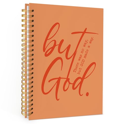 Wheatwin Bible Notebook, But God Christian Notebook Journal, Christian Gifts for Men Women, Inspirational Christian Hardcover Spiral Notebook 5.5x8.3 - Orange - color: But god - Orange