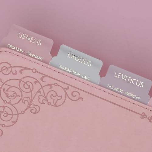 UPAFEXXI-Bible Tabs with Book Summaries, 3D Gold Foil Embossed Lettering - color: Morandi