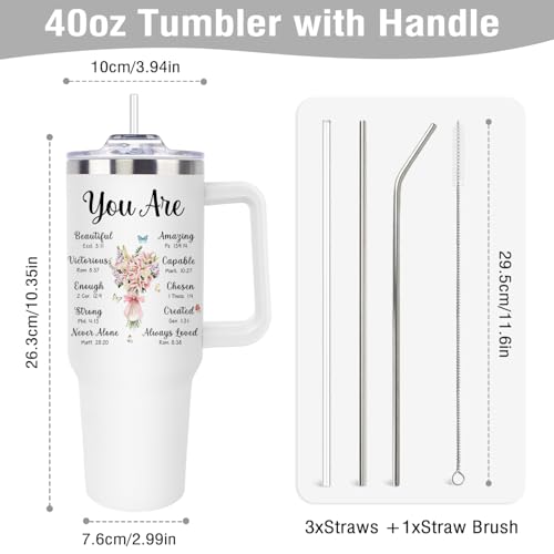 Christian Gifts for Women, Christian Tumblers 40Oz for Birthday Christmas, Religious Catholic Gifts for Women Mom Sister Daughter, Faith Inspirational Spiritual Biblical Bible Verse, Godly Coffee Cup - color: Christian