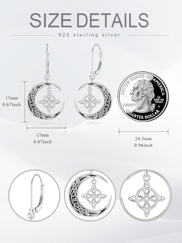 Dorunmo 925 Sterling Silver Mustard Seeds Dangle Earrings for Women Mountains Earrings Hypoallergenic Christmas Jewelry Gifts for Women - style: Witch Knot-01