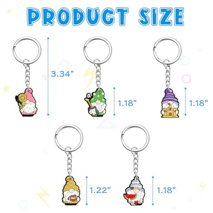 Cute Keychain Bulk,Cute Key Chain for Car Keys Purse Bag Rewards - color: Gnome-30