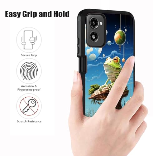 Designed for Moto G Power 5G 2024 Case, Military Grade Heavy Duty 3-Layer Shockproof Full-Body Protective Cover for Motorola Moto G Power 5G 2024 - Frog Under The Moon - color: Frog Under The Moon-1