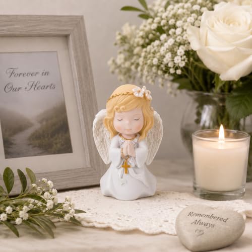Comfy Hour 5 Inch First Communion Praying Angel Figurine, Rosary Decor