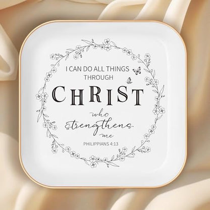 Christian Gifts–Bible Verses Jewelry Tray,Confirmation Gifts for Teen Girls - style: Philippians 4:13