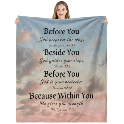 Christian Throw Blanket Bible Verses Inspirational Religious God Faith Soft Cozy 50x60 Inch Psalm Philippians Isaiah Gift for Women Men - color: Bible 2