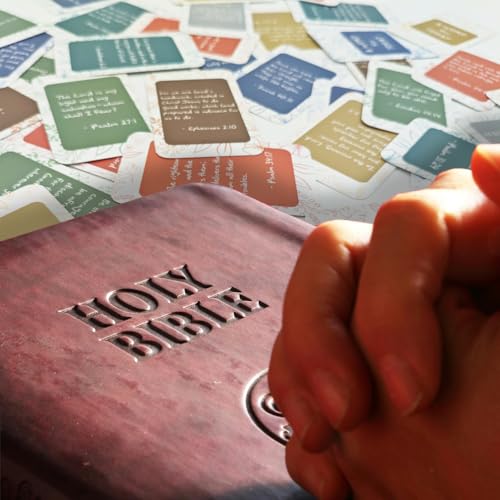 MOBU- Prayer Cards 70 Unique Bible Verse Cards with Portable Storage Box